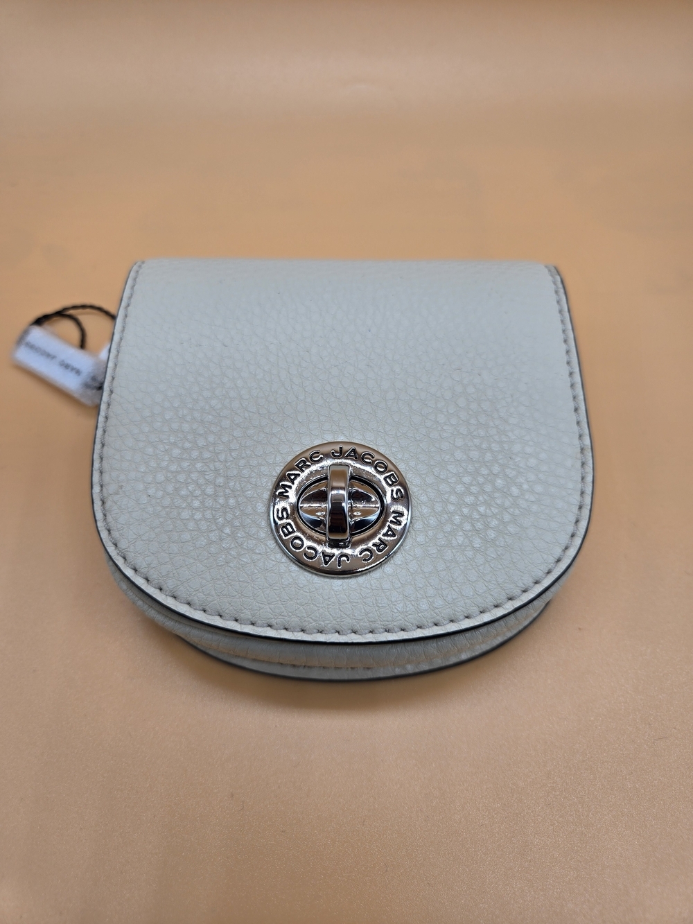 Marc Jacobs White Pebbled Leather Coin Purse